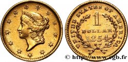 ESTADOS UNIDOS DE AMÉRICA 1 Dollar Or  Liberty head  1er type 1854 Philadelphie