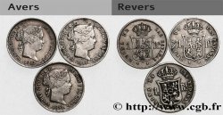 ESPAGNE - ROYAUME D ESPAGNE - ISABELLE II Lot de trois monnaies de 1 Real  1859-1862 Madrid