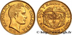 COLOMBIA 2 1/2 Pesos Simon Bolivar 1919 Bogota AU 