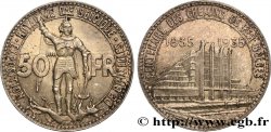 BELGIUM 50 Francs Exposition de Bruxelles et centenaire des chemins de fer belge 1935  AU 