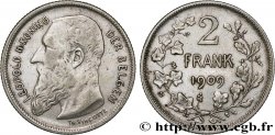 BELGIQUE 2 Frank (Francs) Léopold II légende flamande 1909 