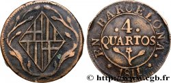 SPAIN - BARCELONA 4 Quartos blason de Barcelone 1811 Barcelone VF 