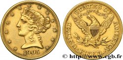 GOLD, PALLADIUM & PLATINUM INVESTMENT 5 Dollars &nbsp;Liberty&nbsp; 1905 Philadelphie