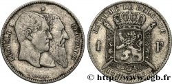 BELGIQUE 1 Franc 50e anniversaire de l’indépendance 1880  TB+/TTB 