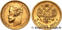 RUSSIE 5 Roubles Nicolas II 1900 Saint-Petersbourg TTB 