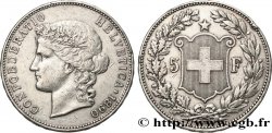 SVIZZERA  5 Francs Helvetia 1890 Berne