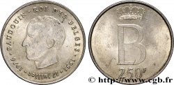 BELGIQUE 250 Francs jubilé d’argent du roi Baudouin légende française 1976 Bruxelles