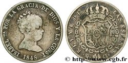 SPAIN 4 Reales Isabelle II 1848 Madrid VF 
