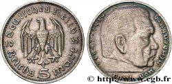 GERMANY 5 Reichsmark Maréchal Paul von Hindenburg 1935 Munich