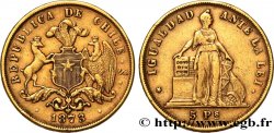 CHILE 5 Pesos 1873 Santiago
