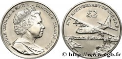 GEORGIA DEL SUD E ISOLE SANDWICH MERIDIONALI 2 Pounds (2 Livres) Proof 90e anniversaire de la RAF 2008 Pobjoy Mint