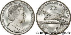 SOUTH GEORGIA AND SOUTH SANDWICH ISLANDS 2 Pounds (2 Livres) Proof 90e anniversaire de la RAF 2008 Pobjoy Mint