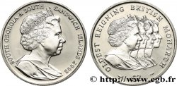 SÜDGEORGIEN UND DIE SÜDLICHEN SANDWICHINSELN 2 Pounds (2 Livres) Proof La plus ancienne monarque britannique régnante 2008 Pobjoy Mint