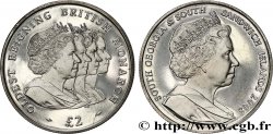 SOUTH GEORGIA AND THE SOUTH SANDWICH ISLANDS 2 Pounds (2 Livres) Proof La plus ancienne monarque britannique régnante 2008 Pobjoy Mint