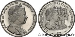 GÉORGIE DU SUD ET ÎLES SANDWICH DU SUD 2 Pounds (2 Livres) Proof La plus ancienne monarque britannique régnante 2008 Pobjoy Mint