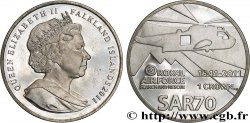 ISLAS MALVINAS 1 Crown Proof 70e anniversaire du SAR 2011 Pobjoy Mint