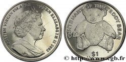 ISOLE VERGINI BRITANNICHE 1 Dollar Proof Centenaire du Teddy Bear 2002 Pobjoy Mint
