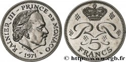 MONACO 5 Francs Rainier III 1971 Paris AU 