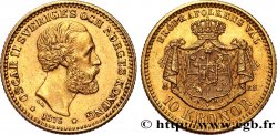SUECIA - REINO DE SUECIA - OSCAR II 10 kronor, 1er type 1876 Stockholm