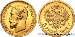 RUSIA 5 Roubles Nicolas II 1904 Saint-Petersbourg