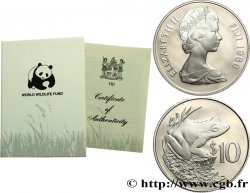 FIDSCHIINSELN 10 Dollars proof Grenouille des Fidji 1986  ST 
