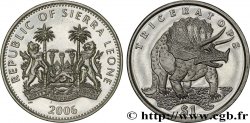 SIERRA LEONE 1 Dollar Proof Tricératops 2006 Pobjoy Mint