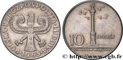 POLOGNE 10 Zlotych 700e anniversaire de Varsovie, colonne 1965 Varsovie