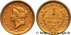 ÉTATS-UNIS D AMÉRIQUE 1 Dollar Or  Liberty head , 1er type 1849 Philadelphie TTB+ 