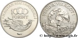 HONGRIE 1000 Forint Proof Protection de la Terre 1994 Budapest SUP 