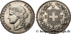 SUISSE 5 Francs Helvetia buste 1891 Berne