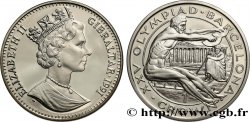 GIBRALTAR 1 Crown Proof 25e Jeux Olympique de Barcelone : Elisabeth II / lanceur de disque 1991 