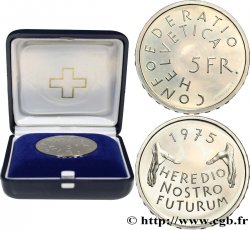 SVIZZERA  5 Francs Proof année européenne de la protection du patrimoine 1975 Berne