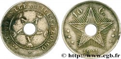 BELGISCH-KONGO 10 Centimes monogrammes du roi Albert 1921 Bruxelles