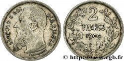 BÉLGICA 2 Francs Léopold II légende française 1909 