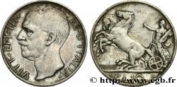 ITALIE - VICTOR EMMANUEL III 10 Lire char antique 1929 Rome