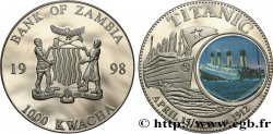 ZAMBIA 1000 Kwacha Proof Titanic 1998 