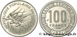 REPúBLICA DEL CONGO Essai de 100 Francs type “Banque Centrale”, antilopes 1971 Paris