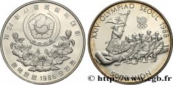 SOUTH KOREA  5000 Won Proof XXIV olympiade Séoul 1988 tir à la corde traditionnel 1986 