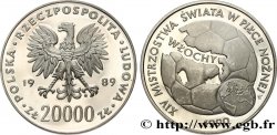 POLAND 20000 Zlotych Proof Coupe du Monde de football Italie 1988 1989 Varsovie