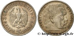 GERMANY 5 Reichsmark Maréchal Paul von Hindenburg 1935 Berlin