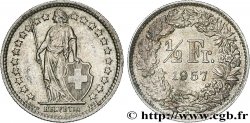 SUISSE 1/2 Franc Helvetia 1957 Berne - B