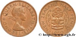 NOUVELLE-ZÉLANDE 1/2 Penny Elisabeth II 1960  TTB 