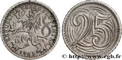 TCHÉCOSLOVAQUIE 25 Haleru lion tchèque 1933 
