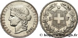 SUISSE 5 Francs Helvetia 1890 Berne TTB 