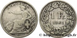 SUISSE 1 Franc Helvetia assise 1861 Berne TB/TB+ 