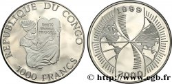 REPúBLICA DEL CONGO 1000 Francs Proof Millenium 1998 