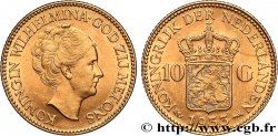 GOLD, PALLADIUM & PLATINUM INVESTMENT 10 Gulden 4e type Wilhelmina 1933 Utrecht