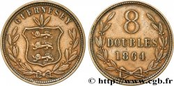 GUERNESEY 8 Doubles armes du baillage de Guernesey 1864 Heaton