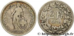 SWITZERLAND 2 Francs Helvetia 1878 Berne VF 
