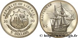 LIBERIA 5 Dollars Proof Mayflower 2000 
